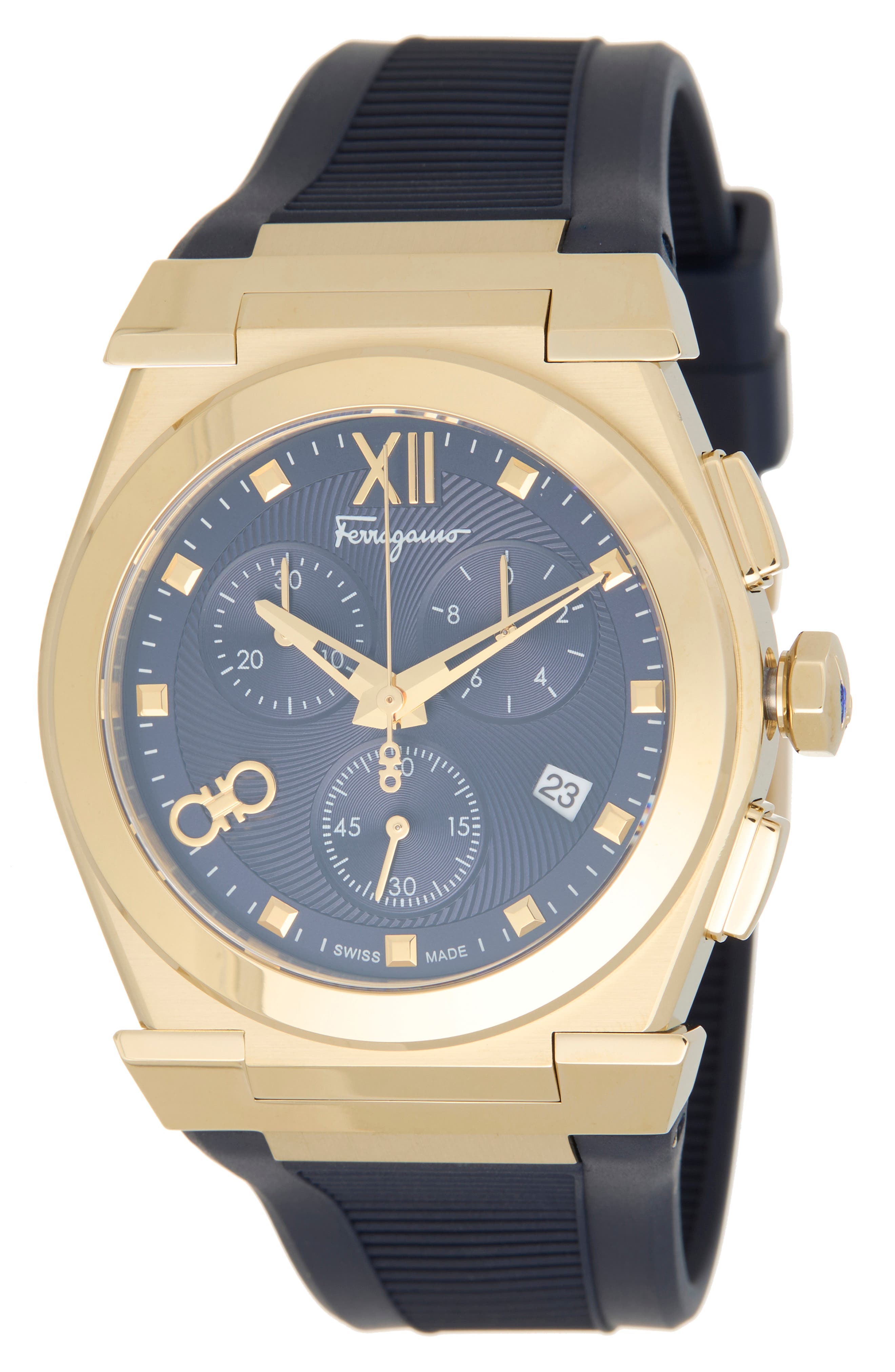 Vega Silicone Strap Chronograph Watch, 40mm