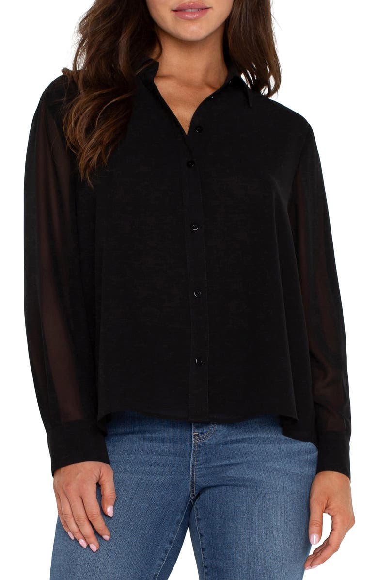 Liverpool Los Angeles Chiffon Button-Up Shirt, Main, color,