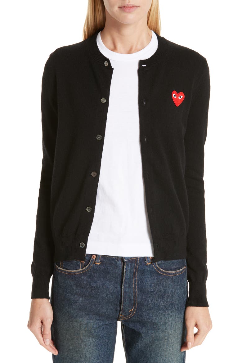 PLAY Wool Cardigan, Main, color, BLACK