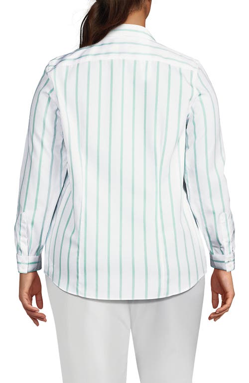 LANDS' END LANDS' END PLUS SIZE NO IRON BUTTON FRONT SHIRT