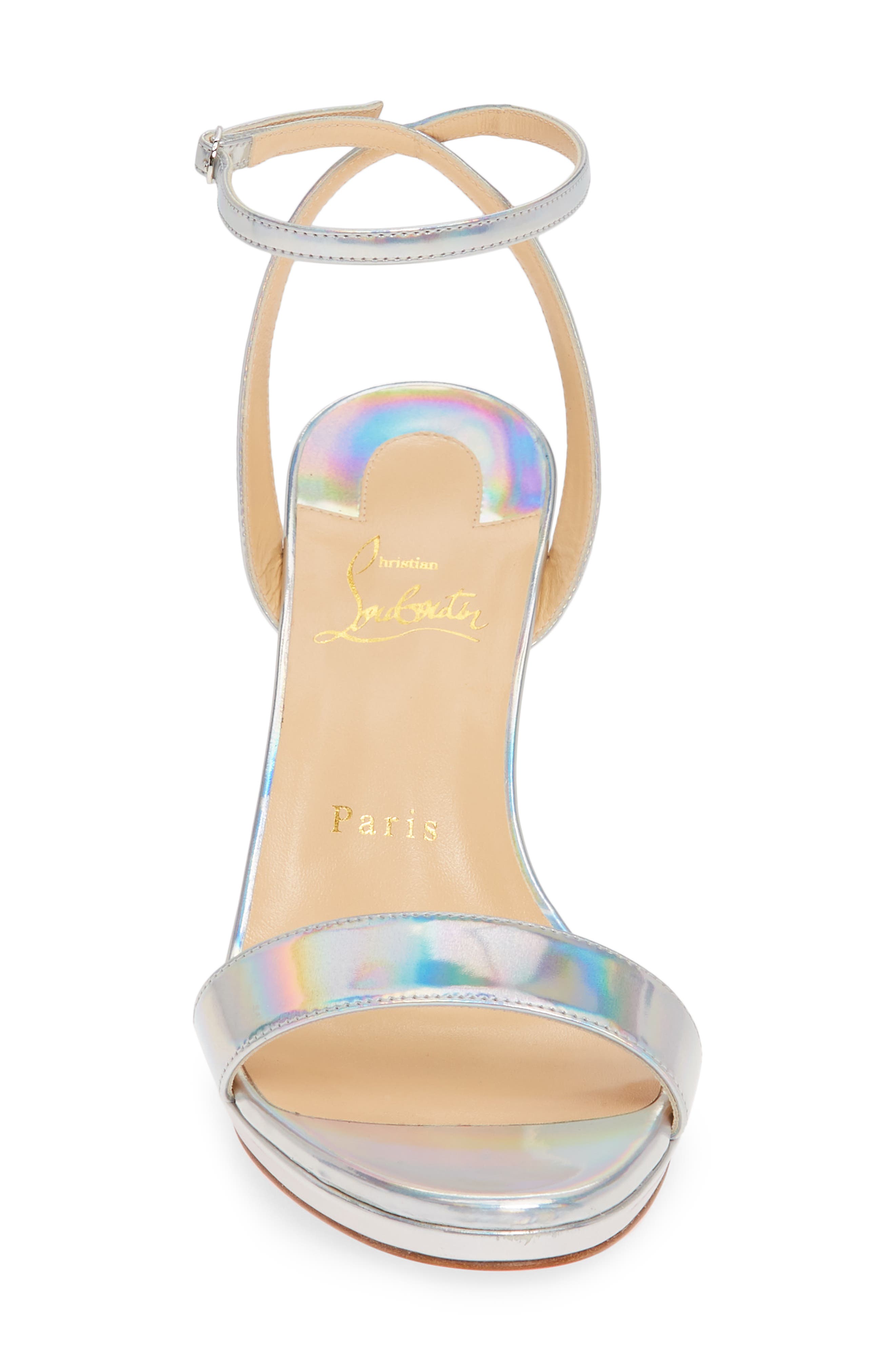 Christian Louboutin Loubi Queen Ankle Strap Sandal, Alternate, color, 
