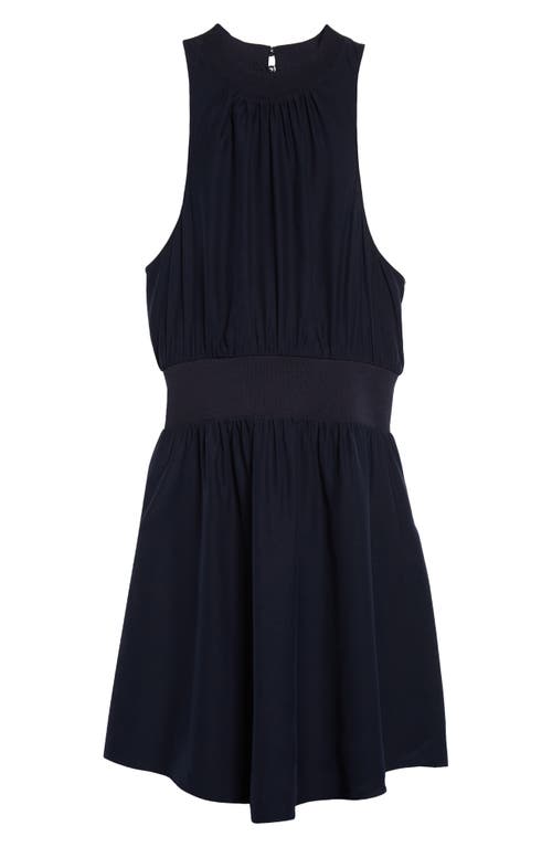 Cinq À Sept Fern Sleeveless Silk Minidress In Navy
