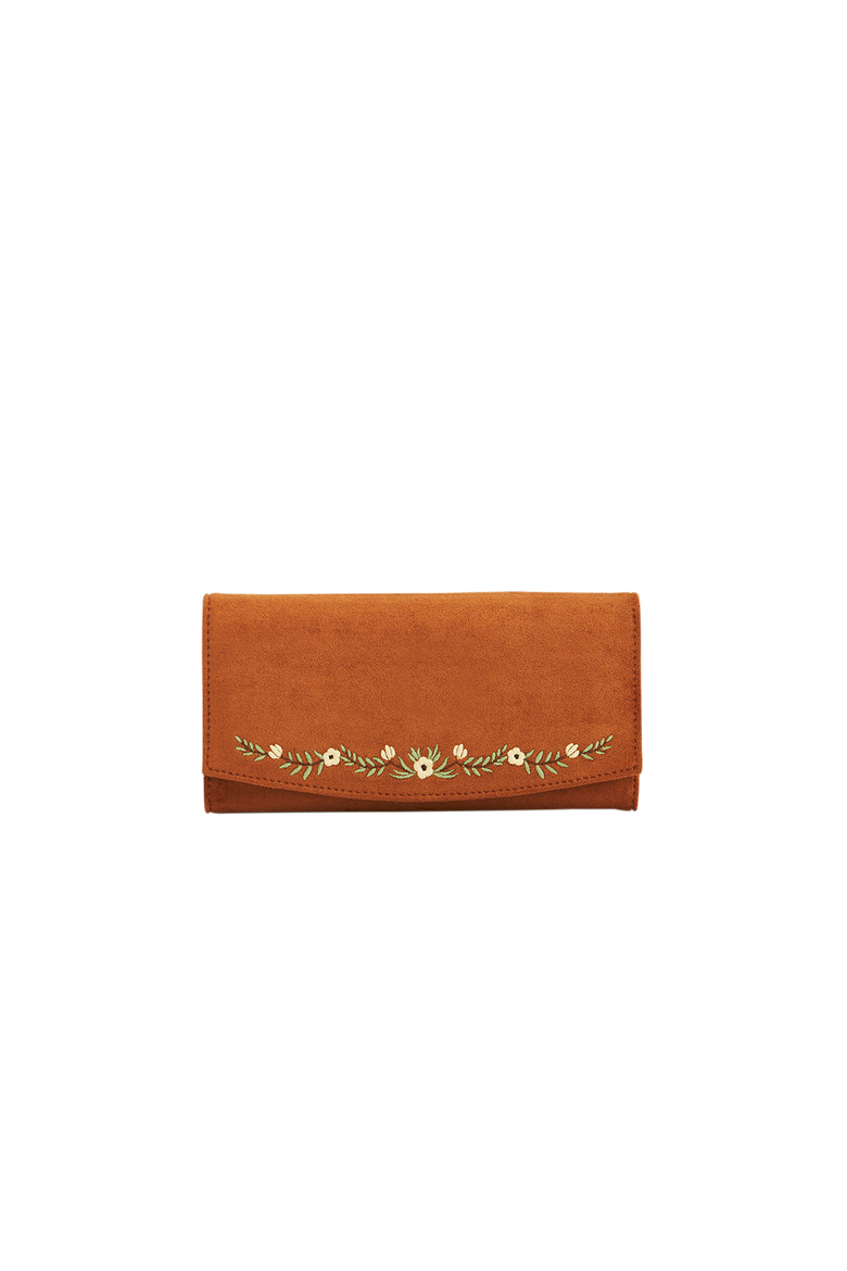 Floral Embroidered Purse Large, Main, color, Light/Pastel Brown