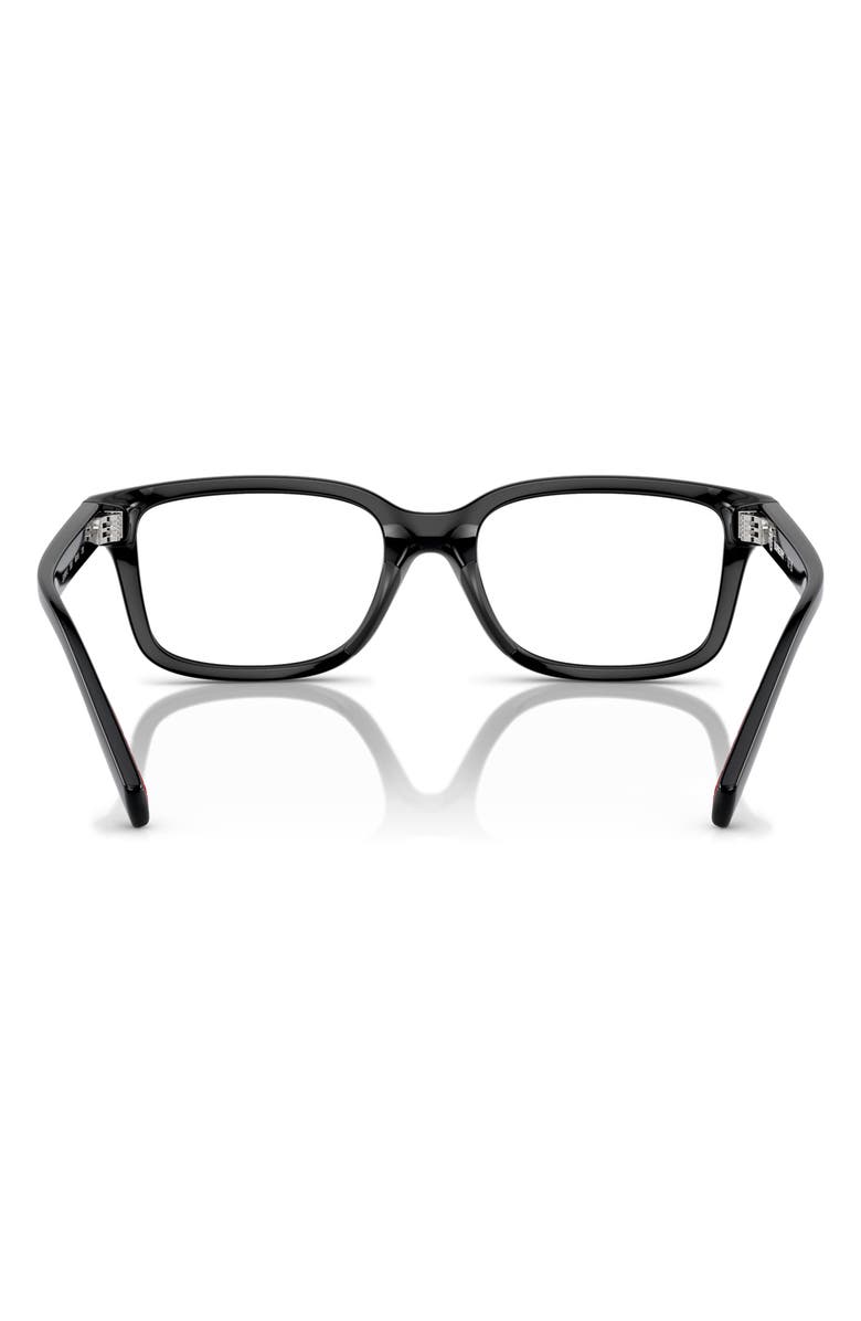 Burberry 48mm Rectangular Optical Glasses, Alternate, color, Black / Demo Lens