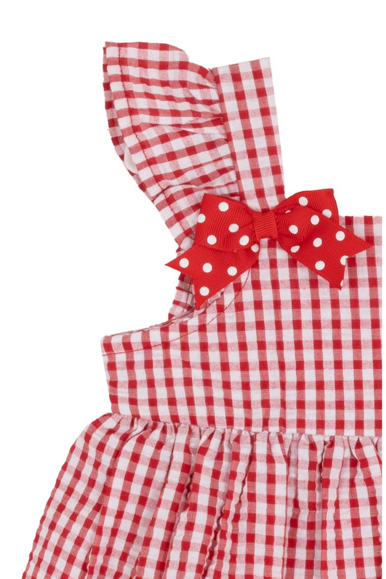 Strawberry Seersucker Top & Capri Leggings Set, Alternate, color, RED