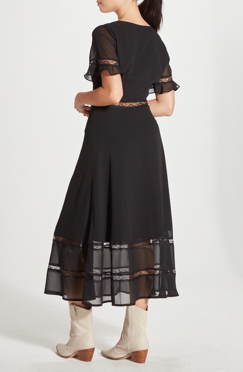 WISHLIST Lace Inset Midi Dress, Alternate, color, 