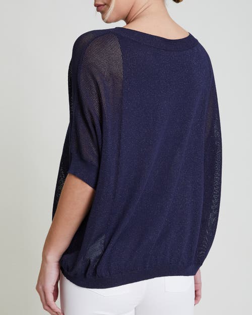Santorelli Levi Dolman-sleeve Mesh Knit Sweater In Midnight