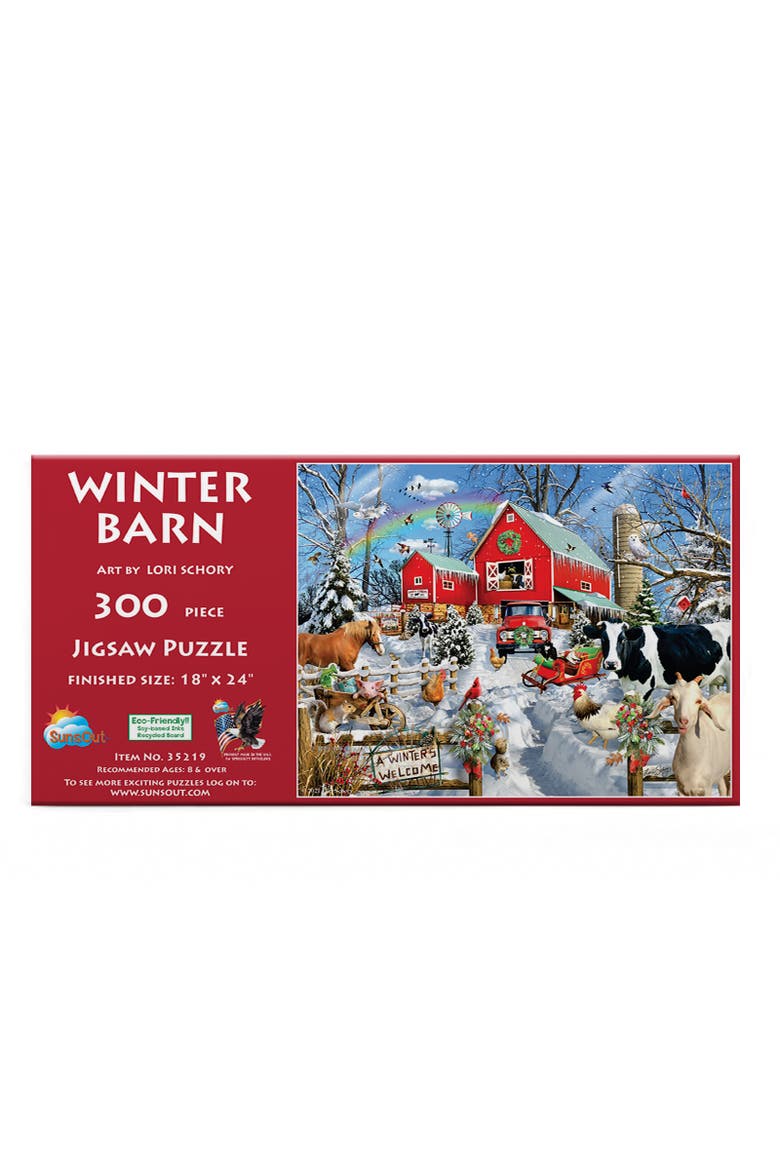 Winter Barn 300 piece Jigsaw Puzzle for Adults, Alternate, color, Multicolor
