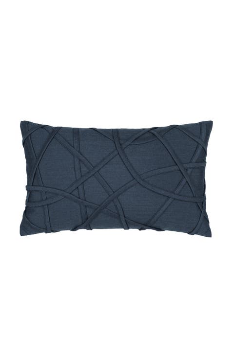 Illusion Handmade dimensional applique Indoor & Outdoor Woven Accent Pillow
