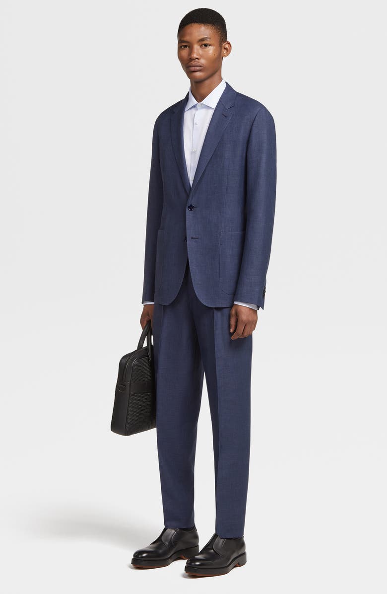 ZEGNA Garment Washed Cotton & Linen Button-Up Shirt, Alternate, color,