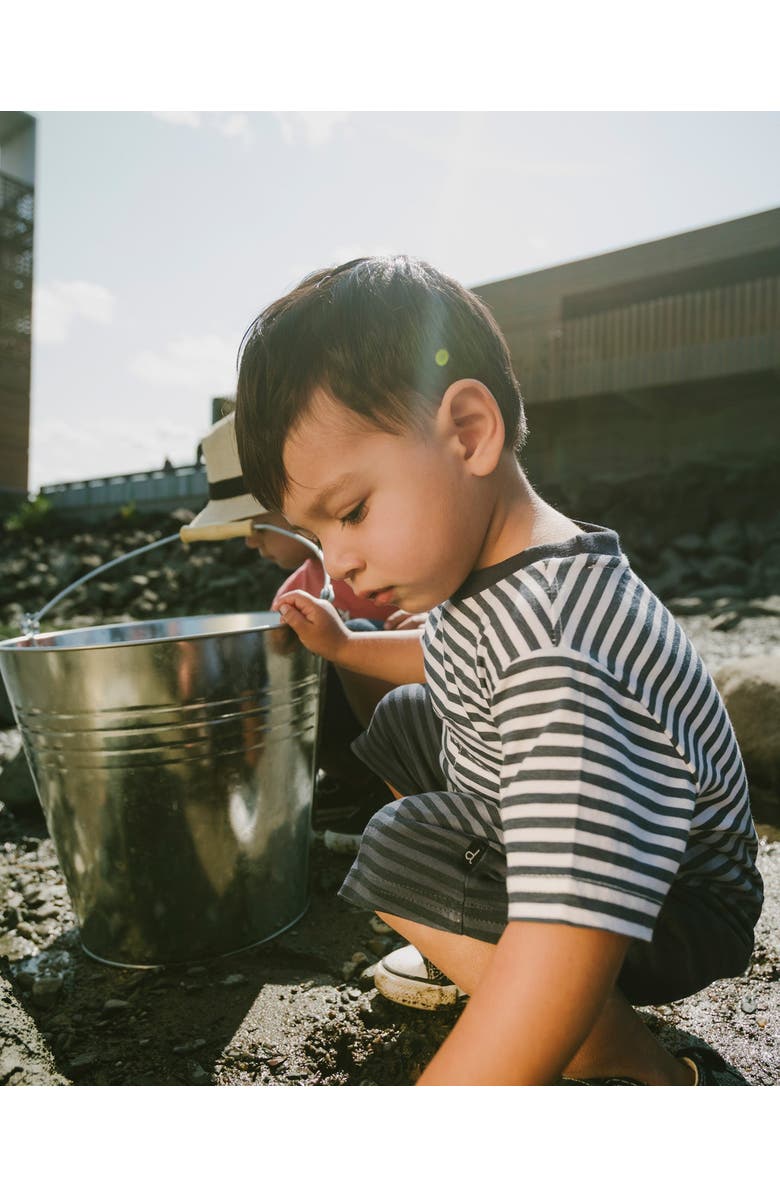 Deux par Deux Organic Cotton Gradient Stripes Short Sleeve T-Shirt, Alternate, color, Striped Gradient Blue