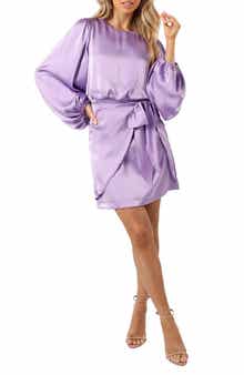 Petal & Pup Emillia Balloon Sleeve Satin Minidress