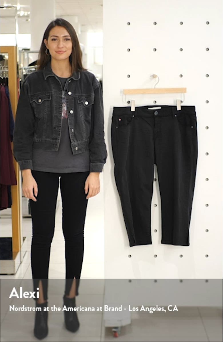 Slit Hem Crop Straight Leg Jeans, sales video thumbnail