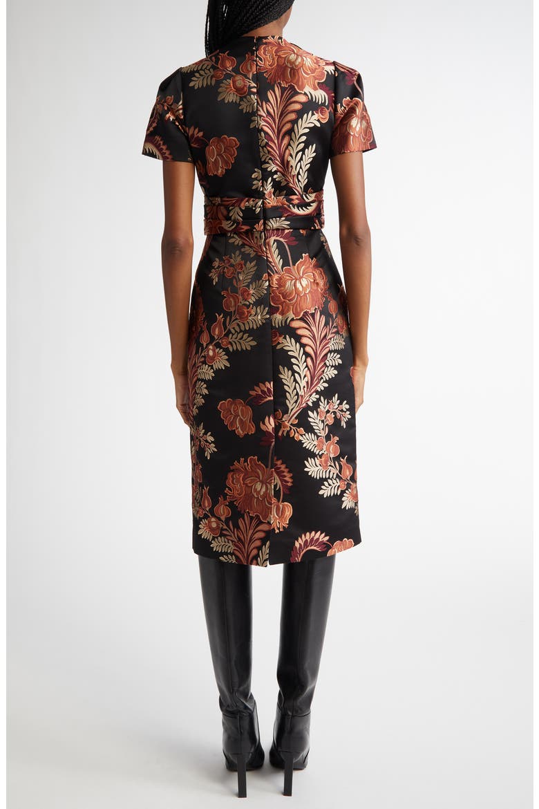 Floral Jacquard Sheath Dress, Alternate, color, MULTICOLOR BLACK BASE