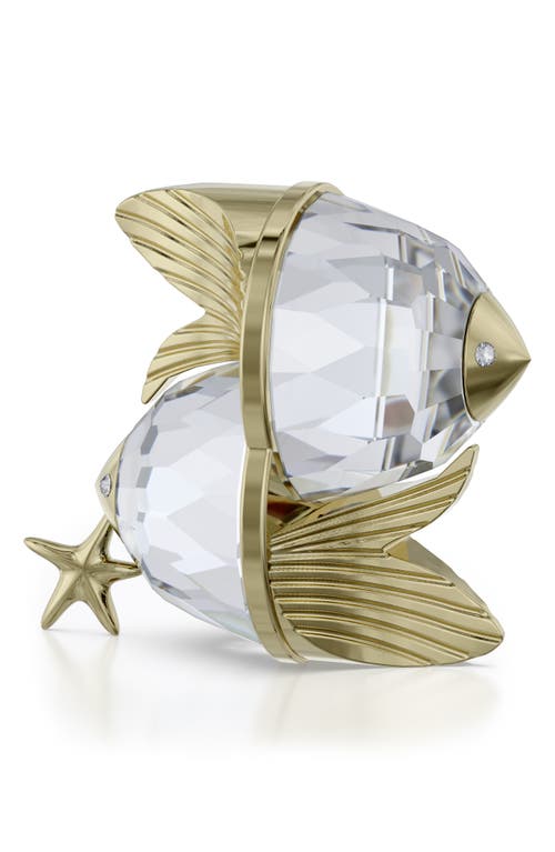 Swarovski Zodiac Pisces Crystal Figurine In Gold Tone-pisces