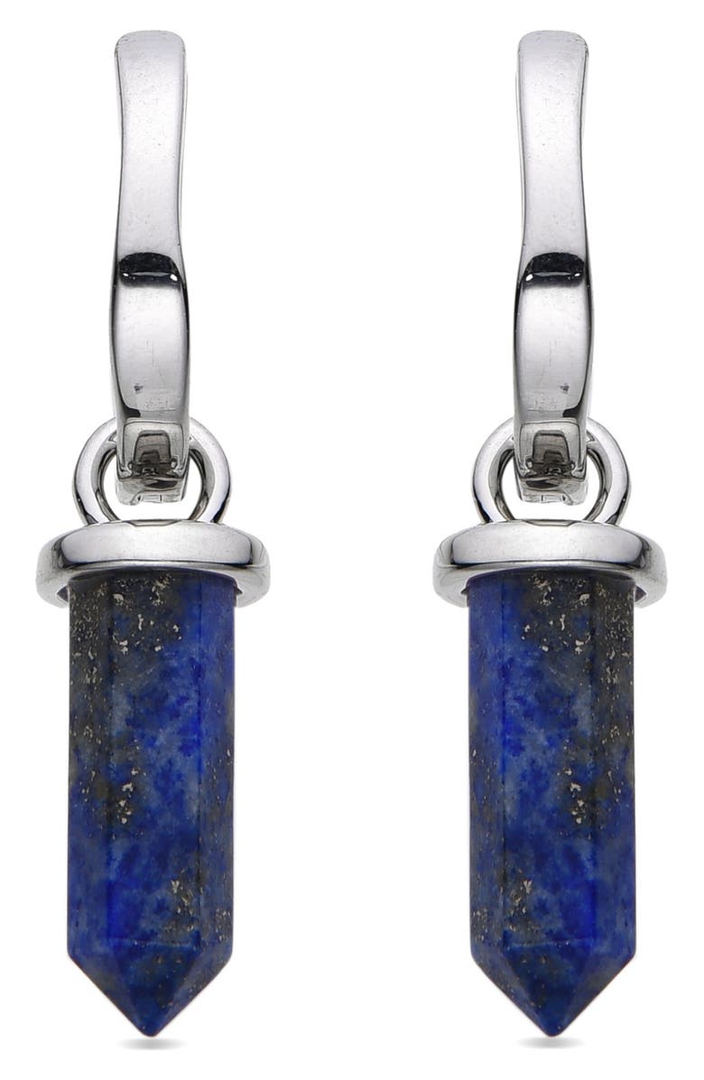 EYE CANDY LOS ANGELES Quartz Huggie Hoop Earrings, Alternate, color, Silver/Blue