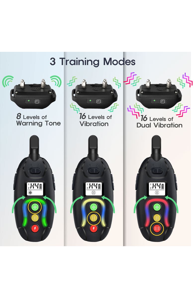 PET LIFE Vibrange 1-to-2 Dog 450-Yard Range 16-Level Vibration and Sound Training Dog Collar, Alternate, color,