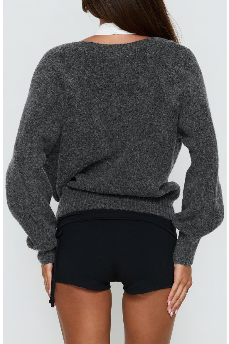 Daelan Wrap Knit Cardigan, Alternate, color, CHARCOAL