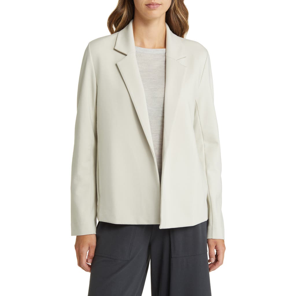 Eileen Fisher Notched Lapel Ponte Blazer In Gray