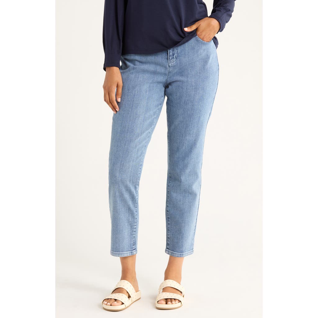 Eileen Fisher High Waist Slim Ankle Jeans In Blue