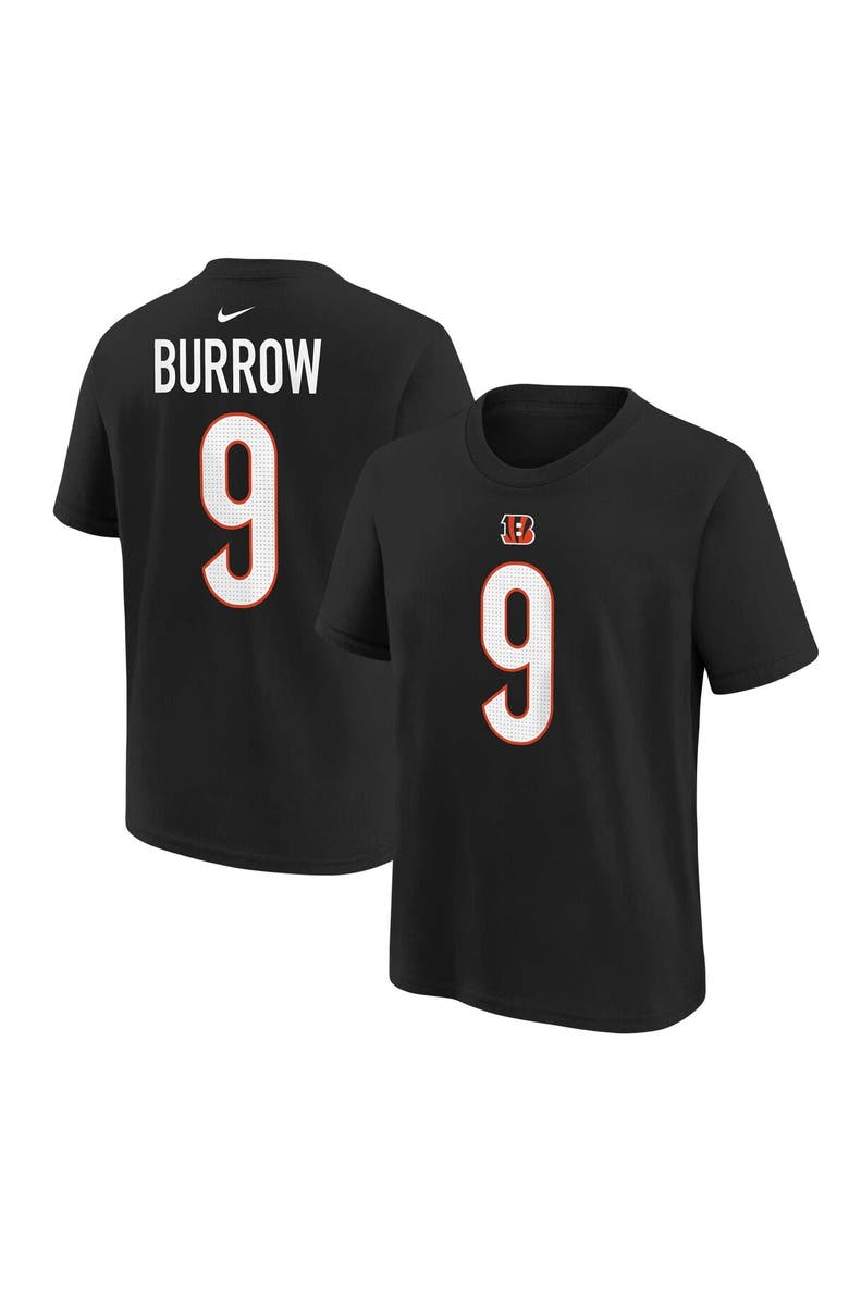 Nike Youth Nike Joe Burrow Black Cincinnati Bengals Player Name & Number T-Shirt, Main, color, Orange