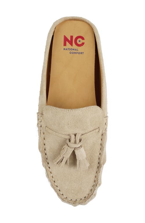 National Comfort Tal Tassel Mule In Natural Suede