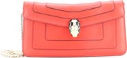 Pre-Owned Bvlgari Serpenti Forever Chain Clutch Leather