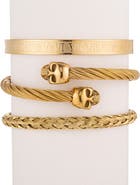 EYE CANDY LOS ANGELES Men's Set of 3 Louis Titanium Bracelets