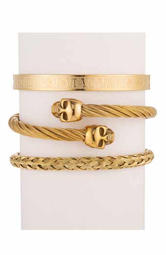 EYE CANDY LOS ANGELES Men's Set of 3 Louis Titanium Bracelets