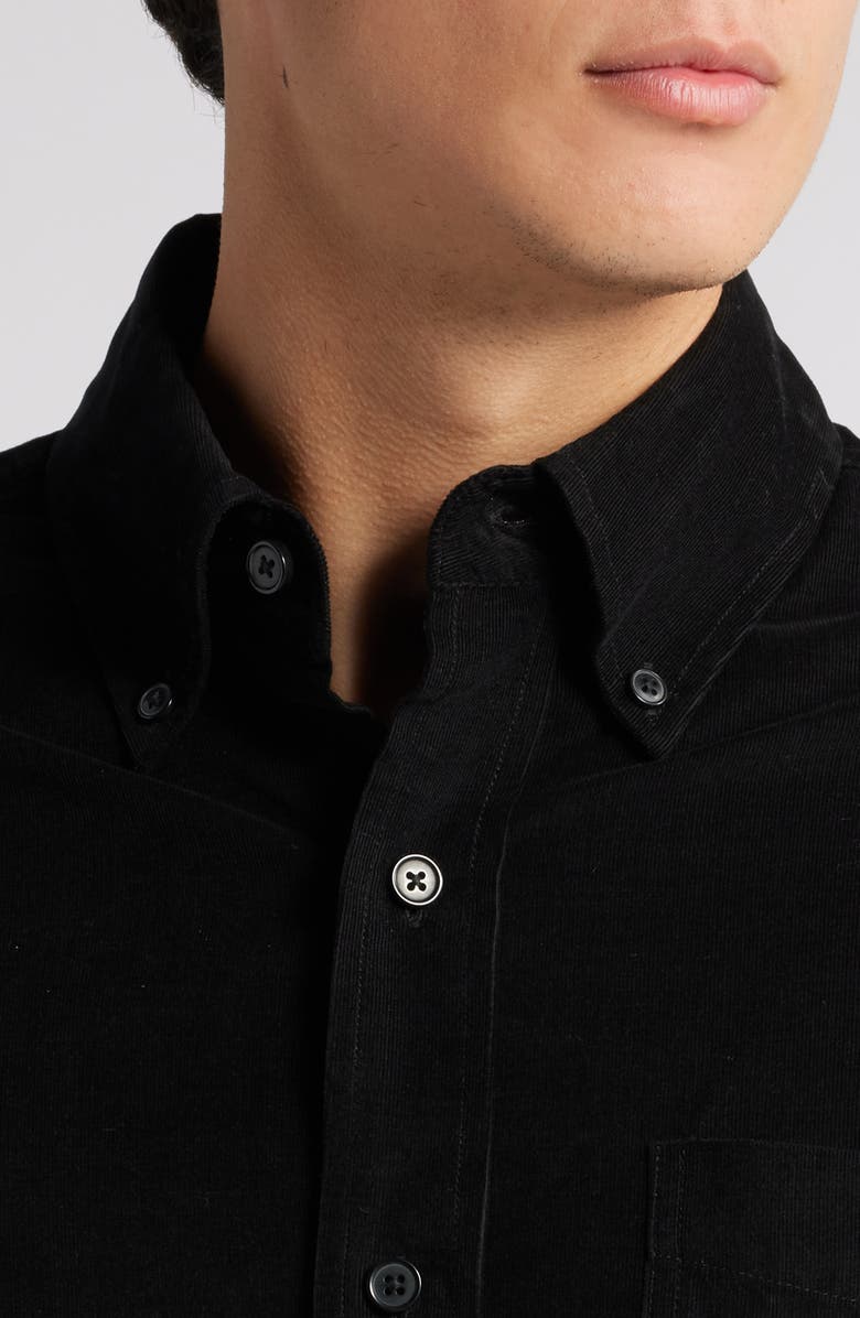Schott NYC Pinwale Corduroy Button Down Shirt, Alternate, color, Black