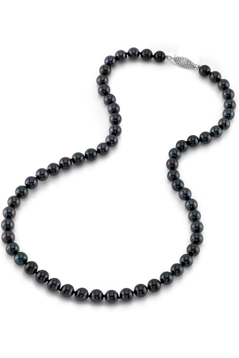 6.5-7.0mm Japanese Akoya Black Pearl Necklace - AAA Quality, Main, color, Black Pearls