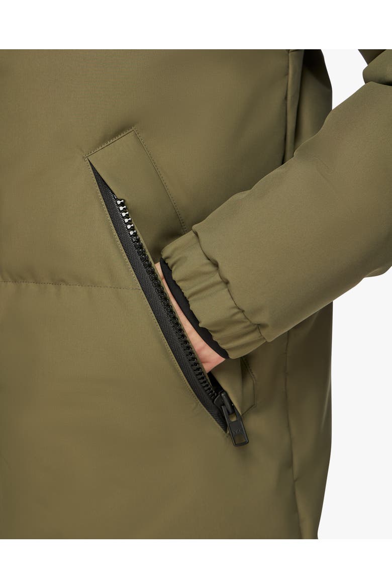 INES | Hooded Down Winter Jacket, Alternate, color, Sage