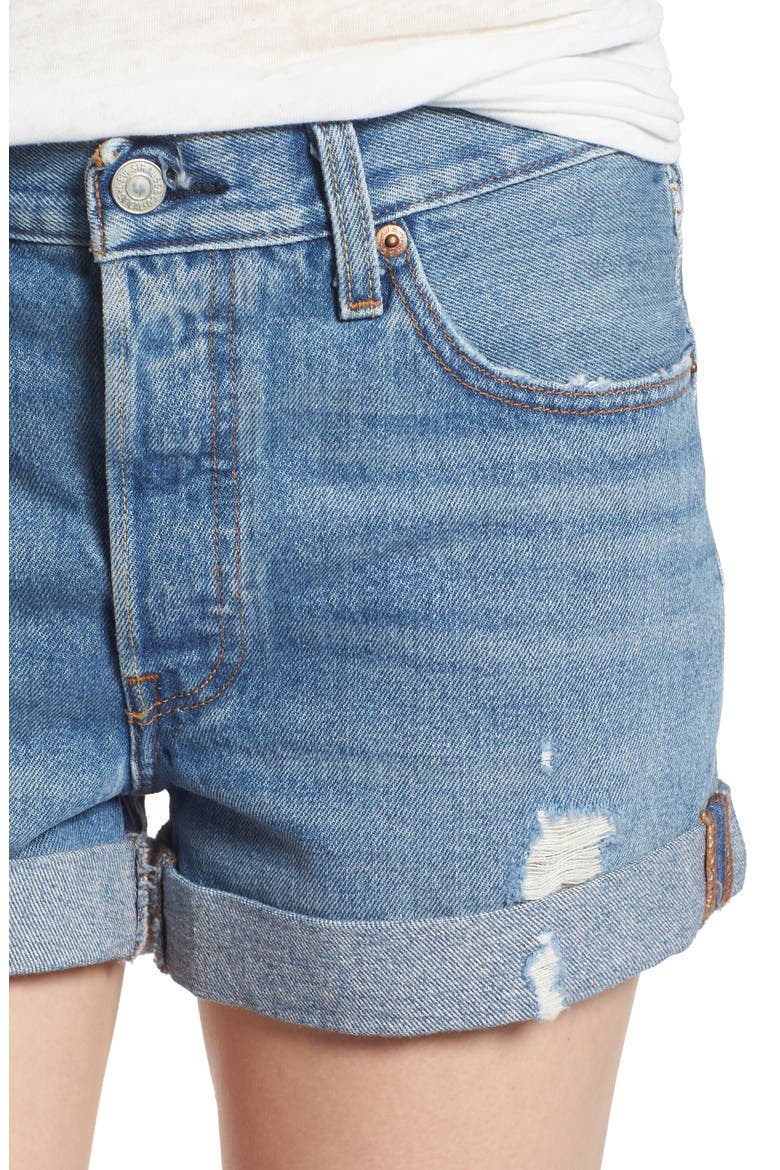Levi's® 501® Long Denim Shorts, Alternate, color, HIGHWAYS AND BI WAYS