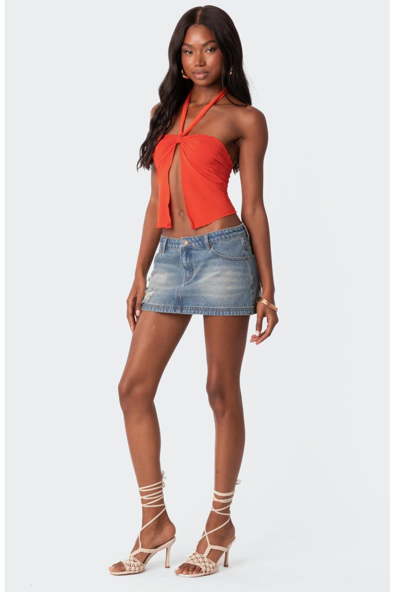 Julia Split Front Halter Top, Alternate, color, ORANGE