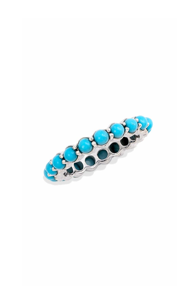 SAVVY CIE JEWELS Sleeping Beauty Turquoise Eternity Ring, Main, color, Rhodium/ Turquoise