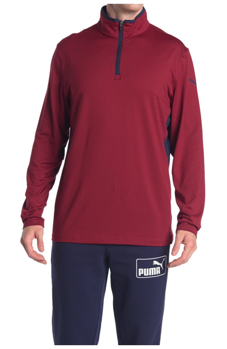 PUMA Red Rotation 1/4 Zip Golf Pullover, Main, color,