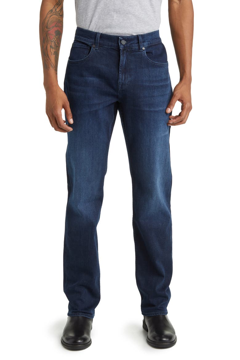Luxe Performance The Straight Leg Jeans, Main, color, DARK BLUE