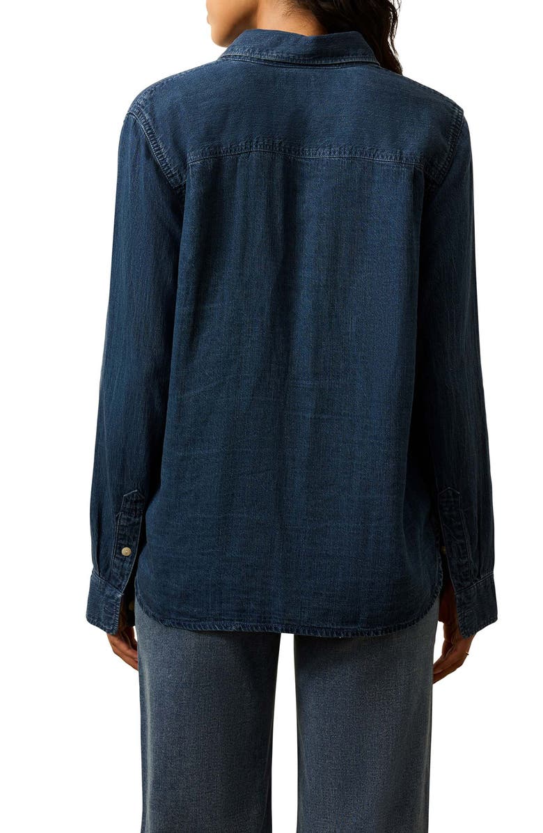 Faherty Chambray Button-Up Shirt, Alternate, color, Night Lagoon Wash