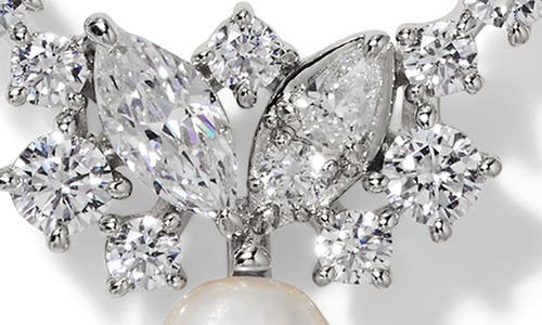NADRI NADRI RAVISH CUBIC ZIRCONIA & GENUINE PEARL FRONTAL NECKLACE