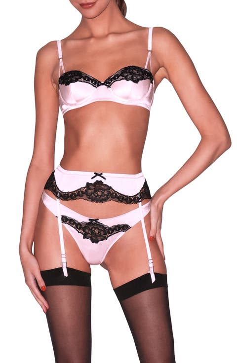 Eve Underwire Lace Trim Stretch Silk Blend Balconette Bra