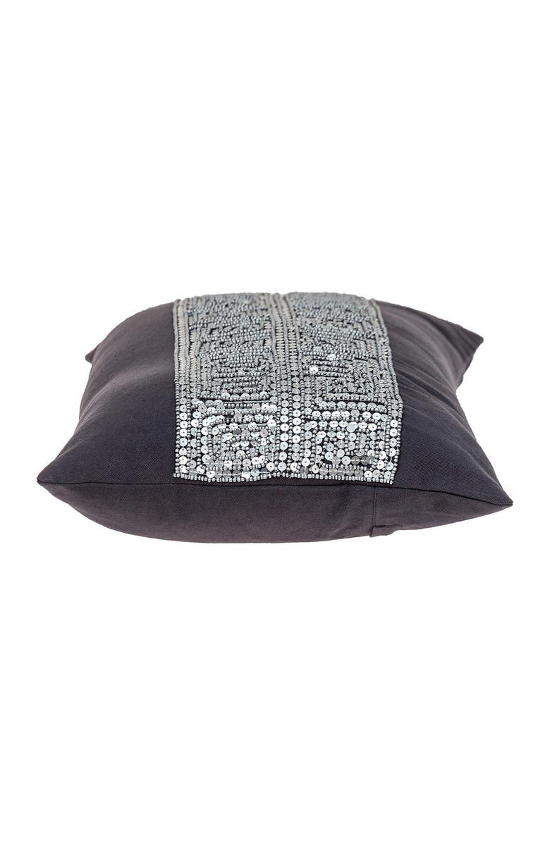 PARKLAND COLLECTION Misty Embellished Beaded Accent Pillow, Alternate, color, Gray
