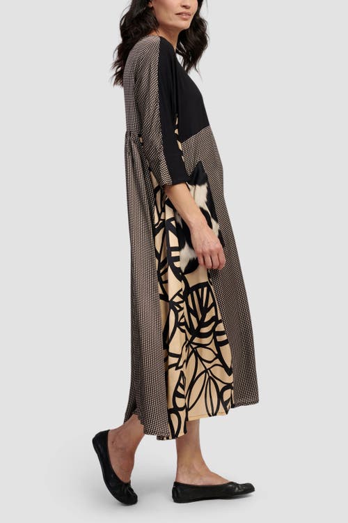 ALEMBIKA ALEMBIKA SERENE PRINT MIXED MEDIA MAXI DRESS 