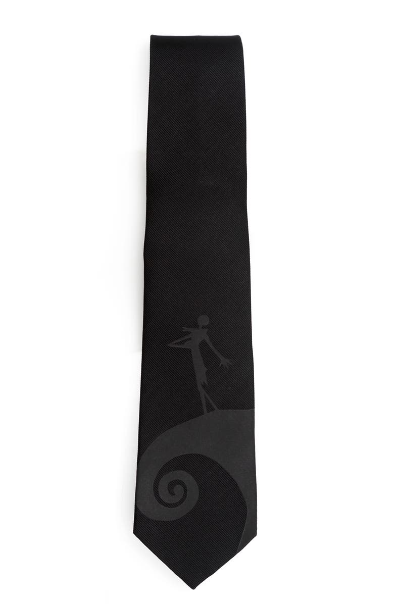 Cufflinks, Inc. Jack Skellington Silk Tie, Alternate, color, Black