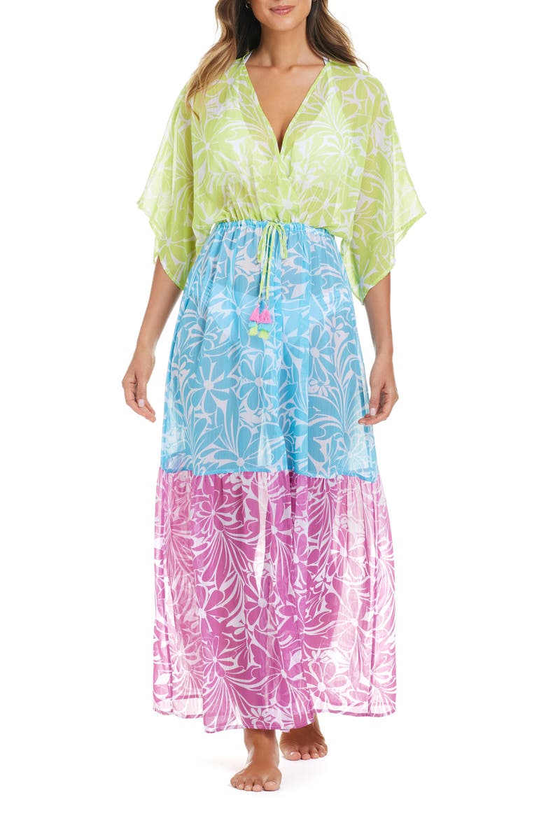 BLEU by Rod Beattie Sock It to Me Chiffon Cover-Up Maxi Dress, Main, color, 