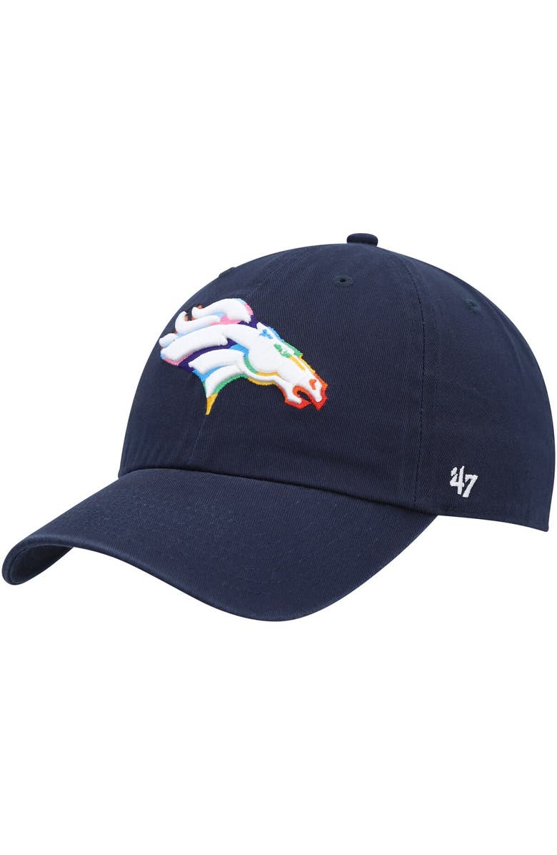 '47 Men's '47 Navy Denver Broncos Pride Clean Up Adjustable Hat, Main, color, 