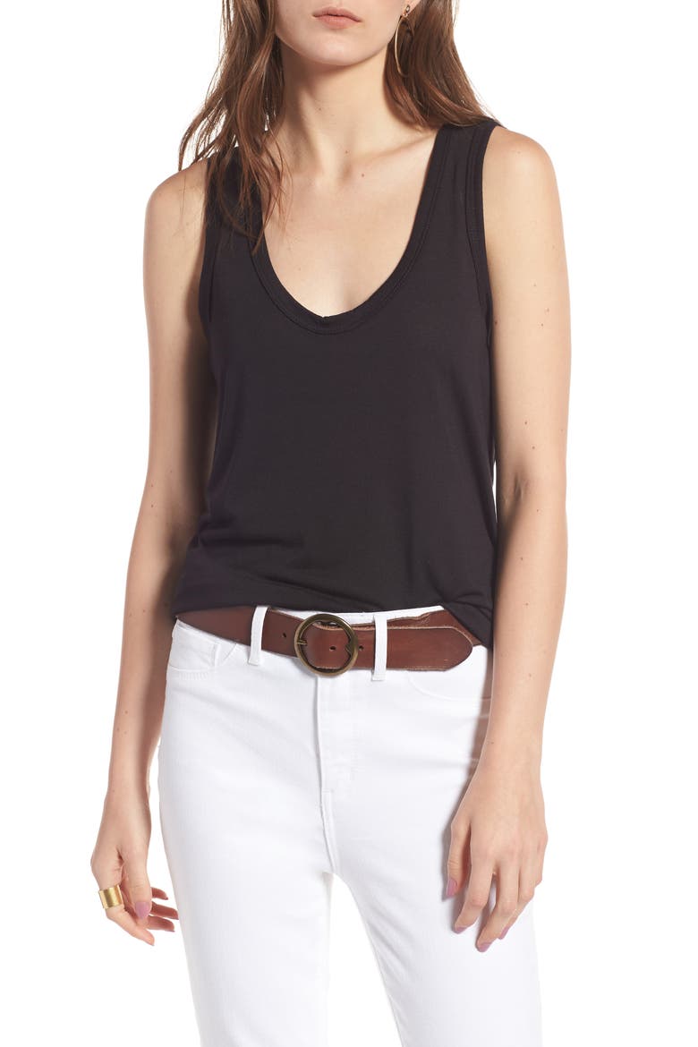 U-Neck Tank, Main, color, BLACK