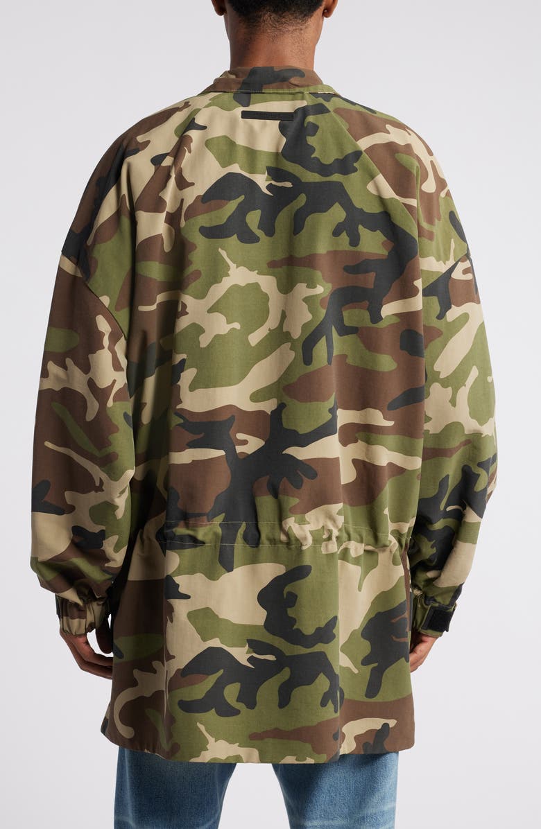 Fear of God Essentials Gender Inclusive Camo Stand Collar Jacket, Alternate, color, 
