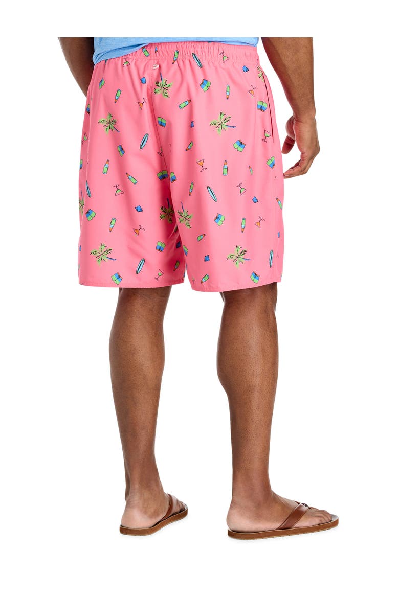 Big & Tall Beach Party Swim Trunks, Alternate, color, PINK MULTI