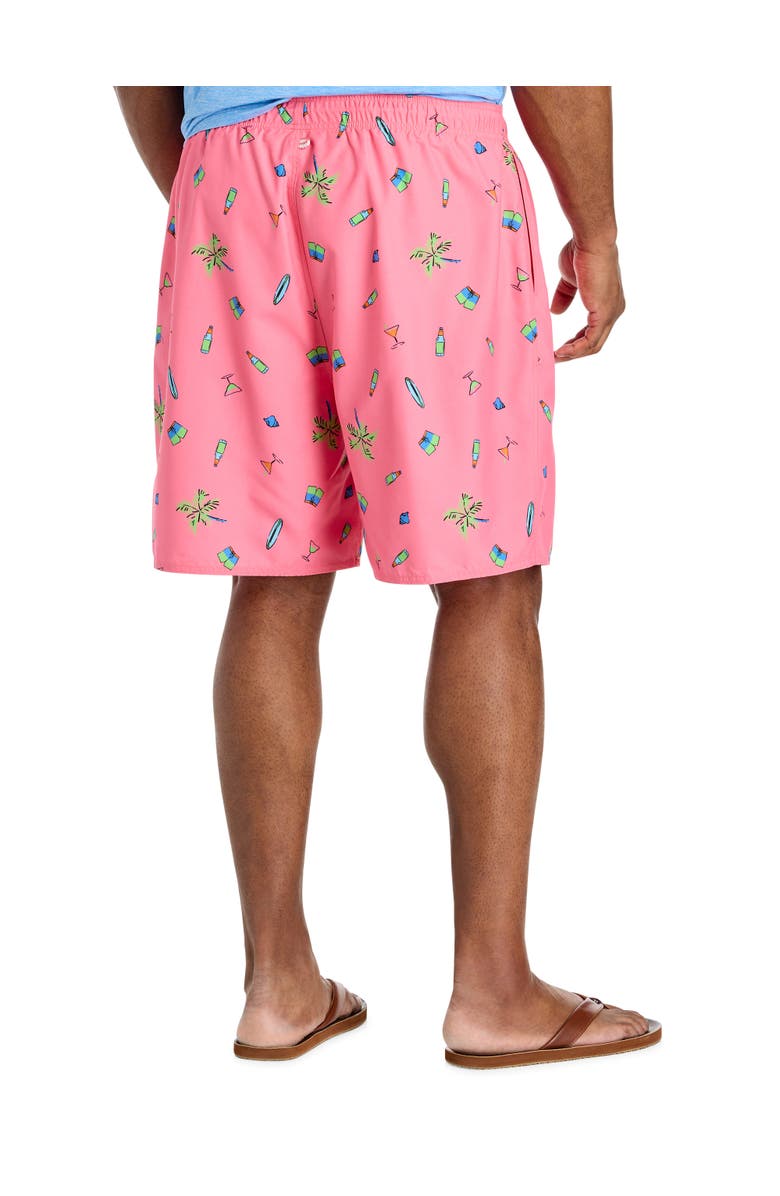 Harbor Bay by DXL Big & Tall Beach Party Swim Trunks, Alternate, color, Pink Multi