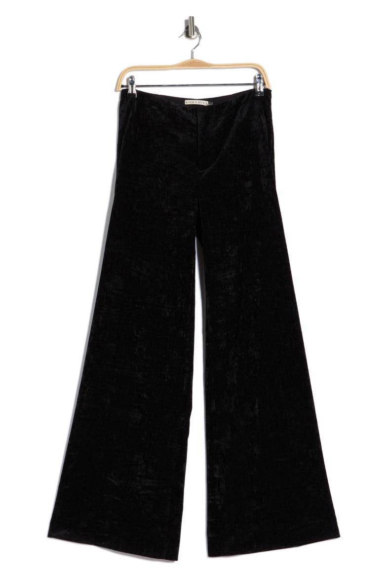 Conor Velvet Wide Leg Pants, Alternate, color, BLACK